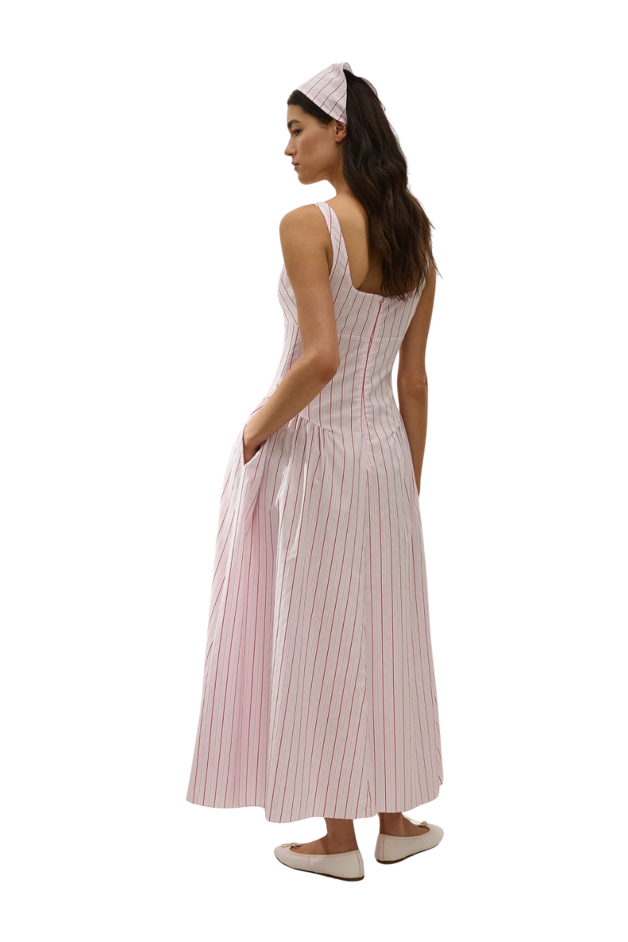 Marcella Midi Dress in Fiori Stripe Palazzo