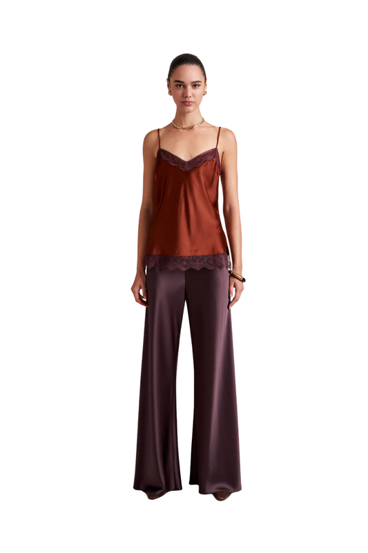 Colby Pant in Chocolate Satin