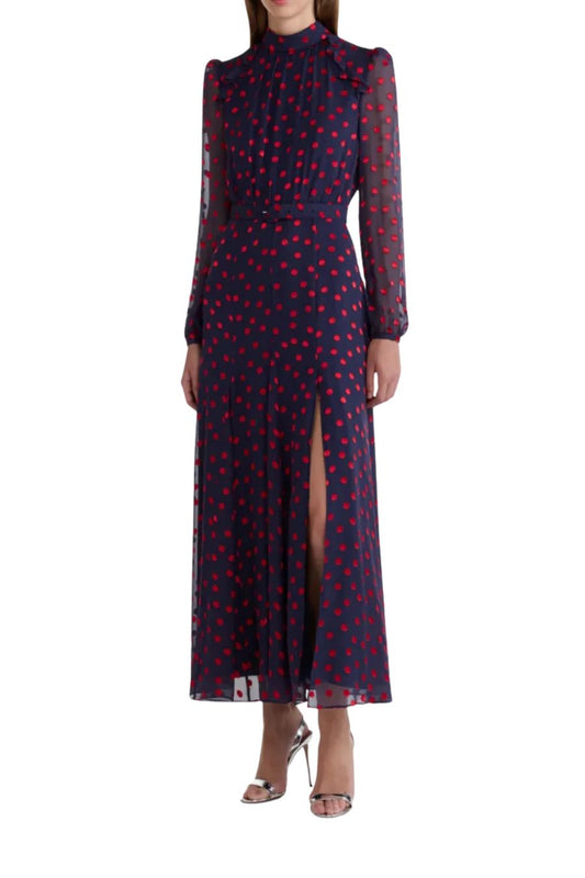 Jacqui B Dress in Navy Bright Rouge