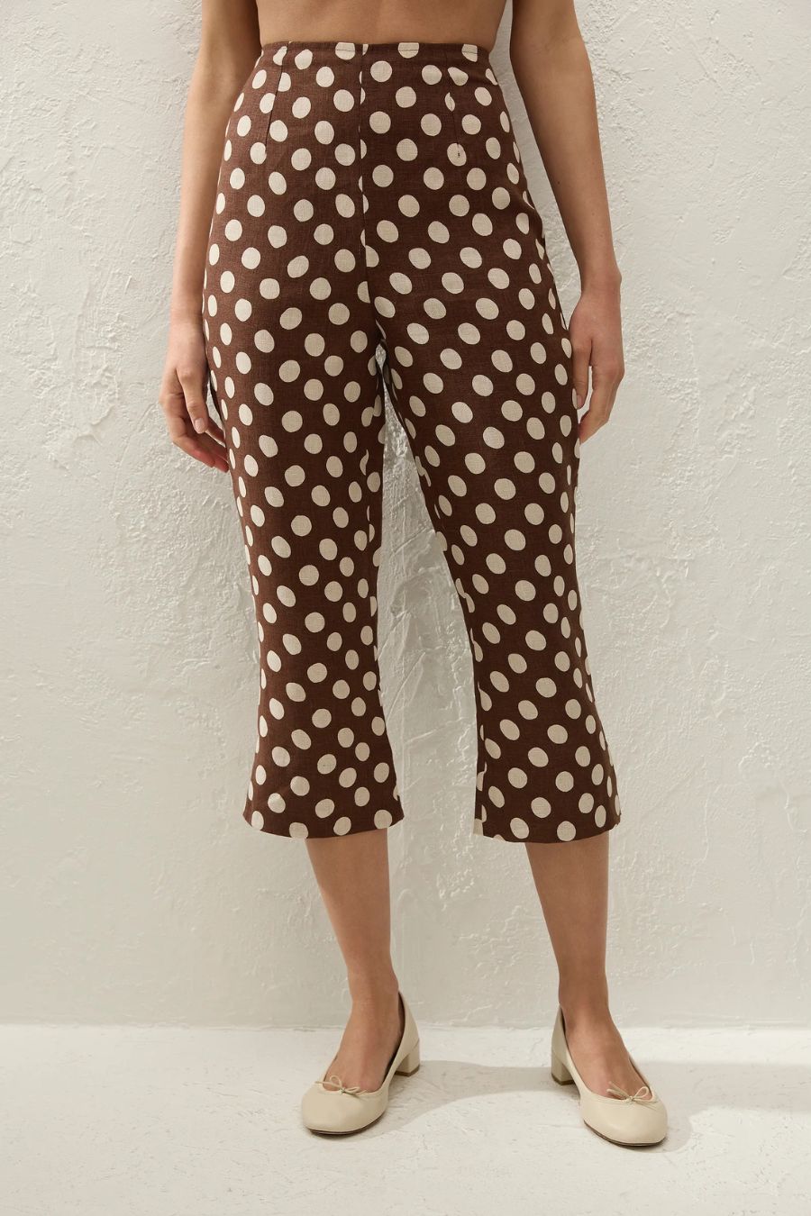 Valeria Capri Pant in Cioccolato Dot