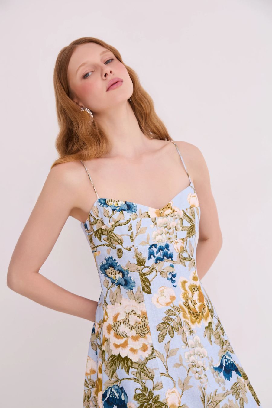 Cherry Dress in Flora Meadow Light Blue