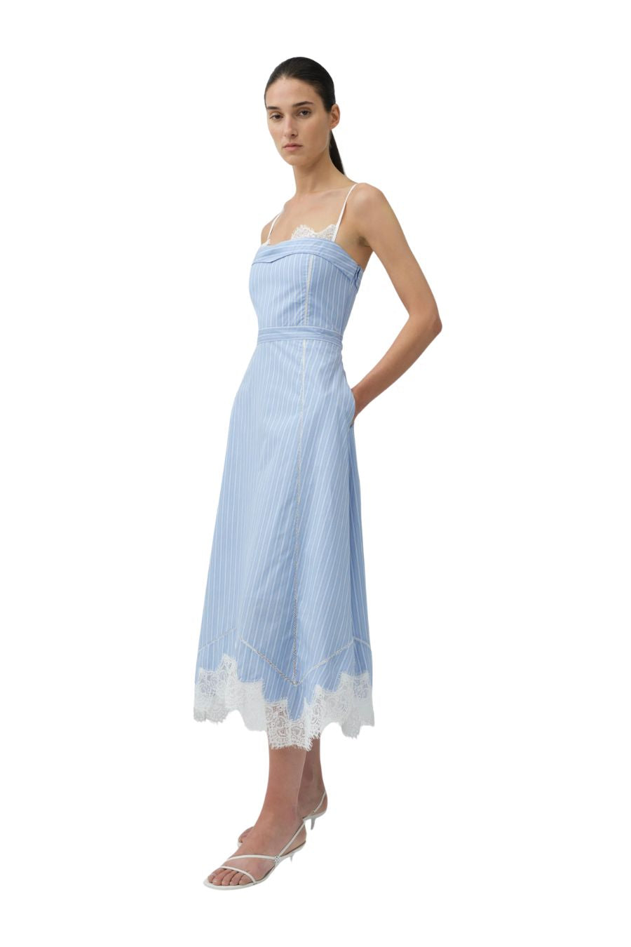 Avaleigh Midi Dress in Oxford Blue Stripe