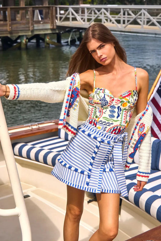 Bay Mini Skirt in Coastal Stripe