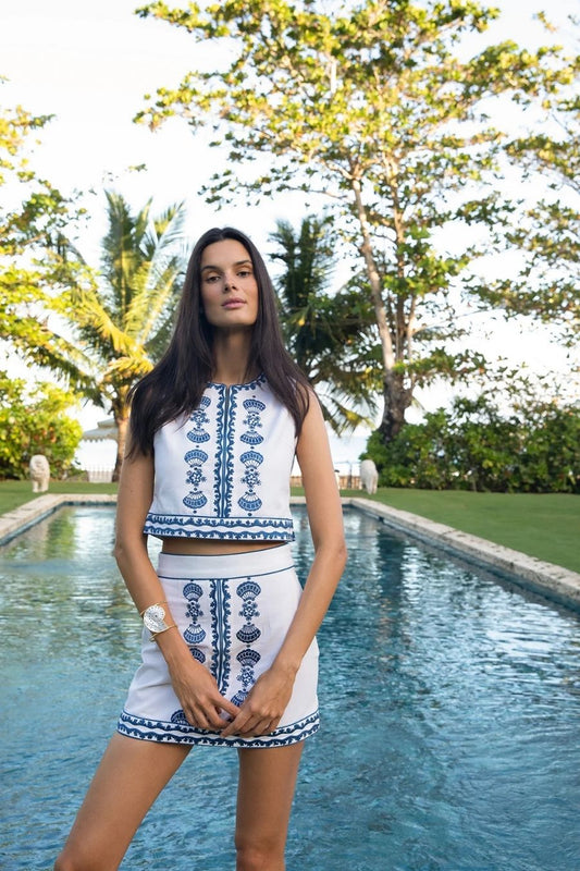 Delfina Mini Skirt in Seaside