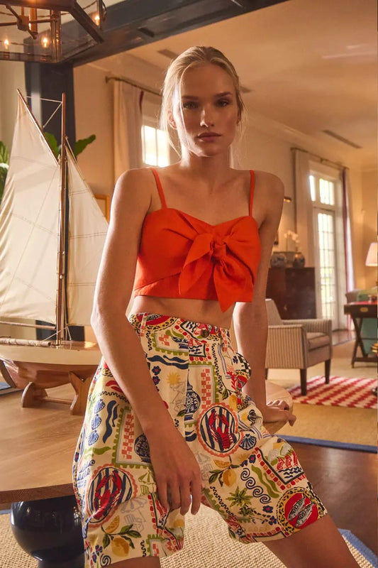 Pearl Top in Tangerine Tango