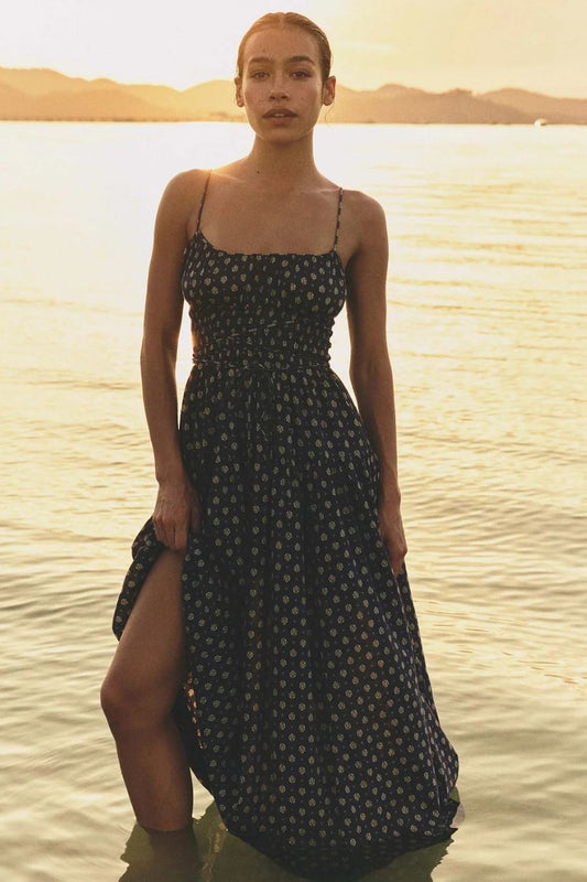 Safia Dress in Navy Cadiz Foulard