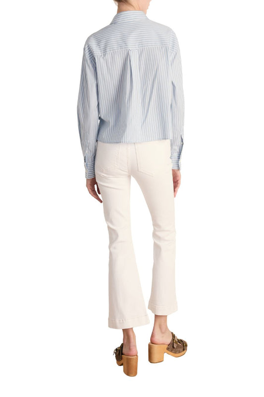 Carson High Rise Ankle Flare in White
