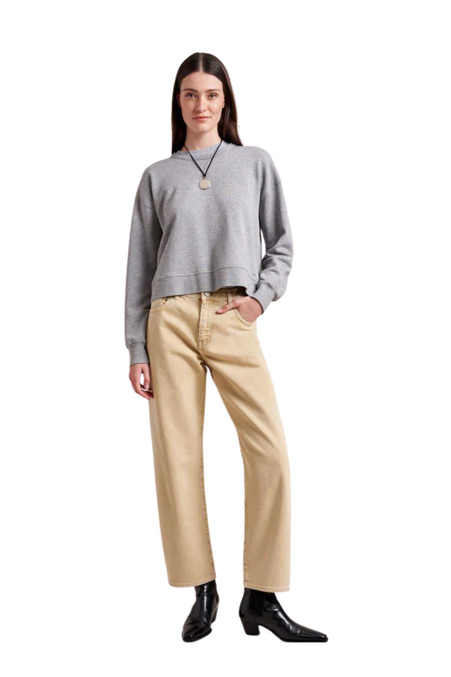 Marilyn Mid-Rise Barrel Jean in Billy