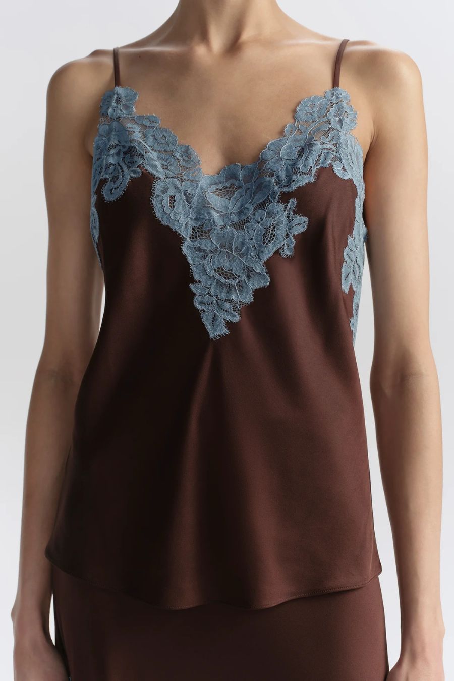 Hana Top in Ganache/French Blue