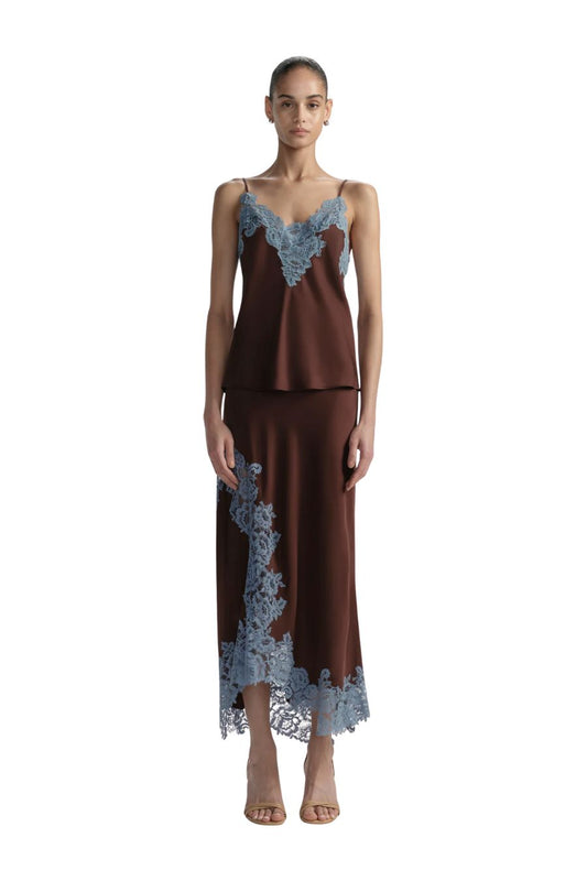 Olivia Skirt in Ganache/French Blue