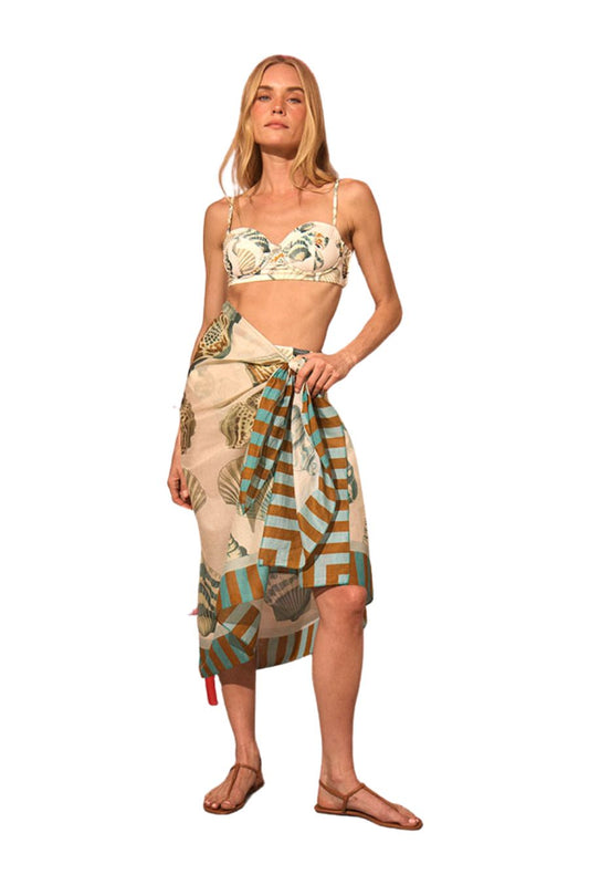 Sarong Cover Up in Somers Shell Cream OS