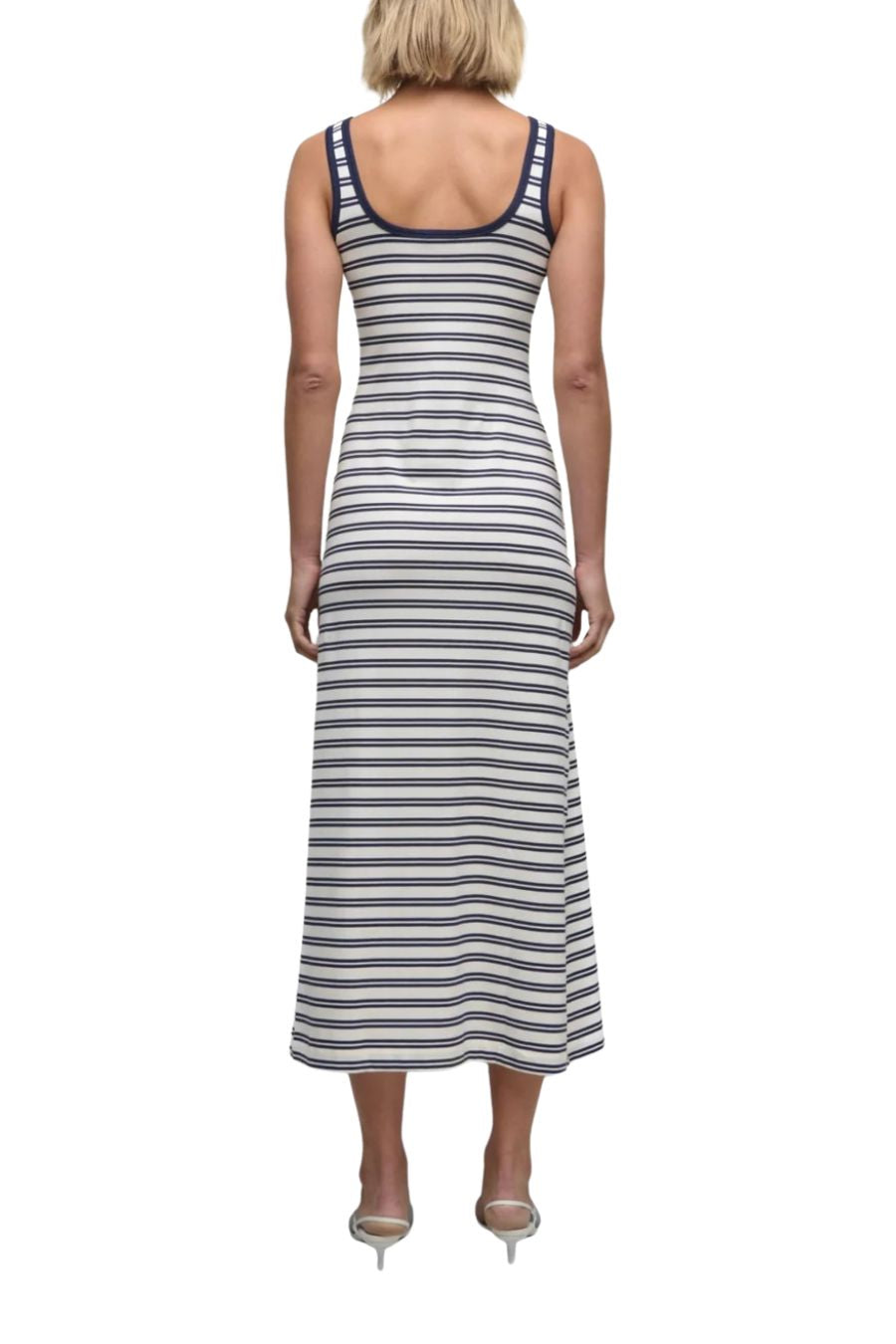 Becker Jersey Midi Dress in Midnight Stripe