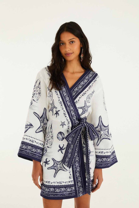 Coast Scarf Mini Dress in Off-White