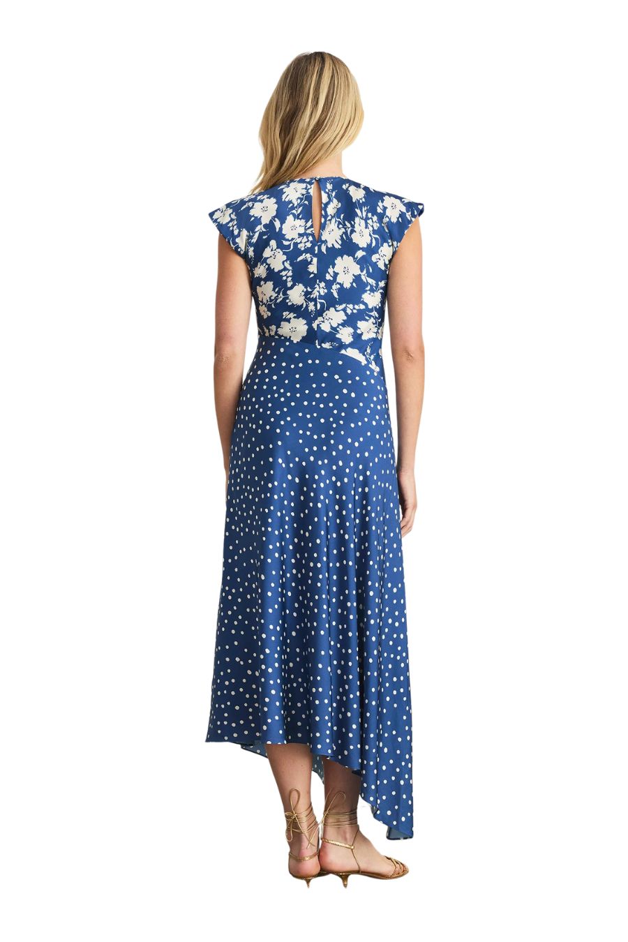 Violeta Dress in French Blue/Cream
