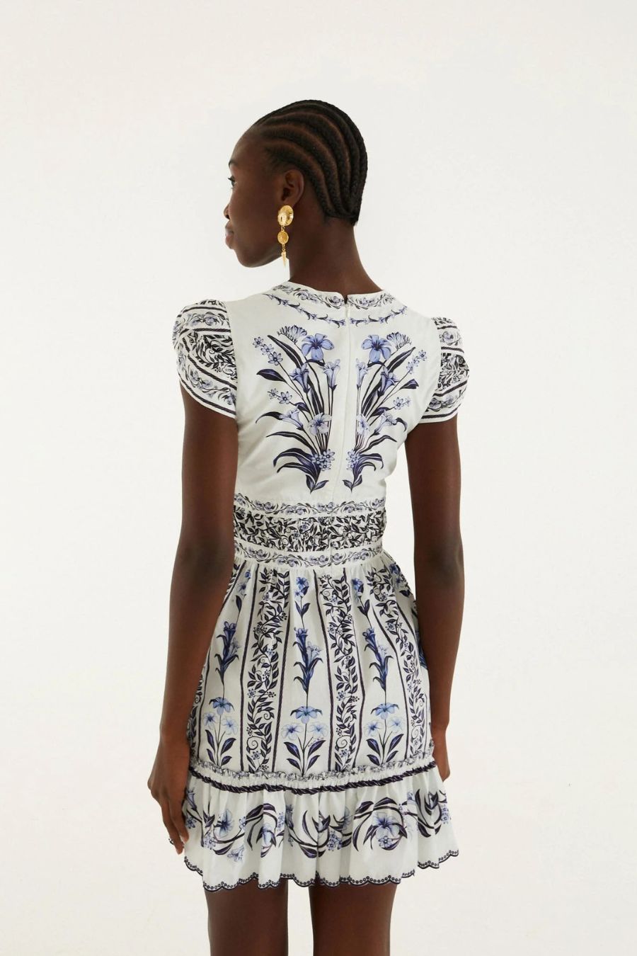 Flowers Arch Mini Dress in Off-White