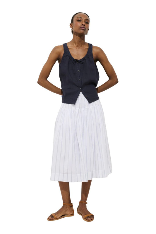 Hannah Skirt in Ivory Ground Stripe