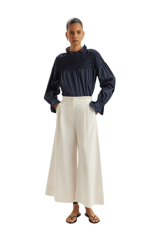 Sargent Emb Pants in Ivory