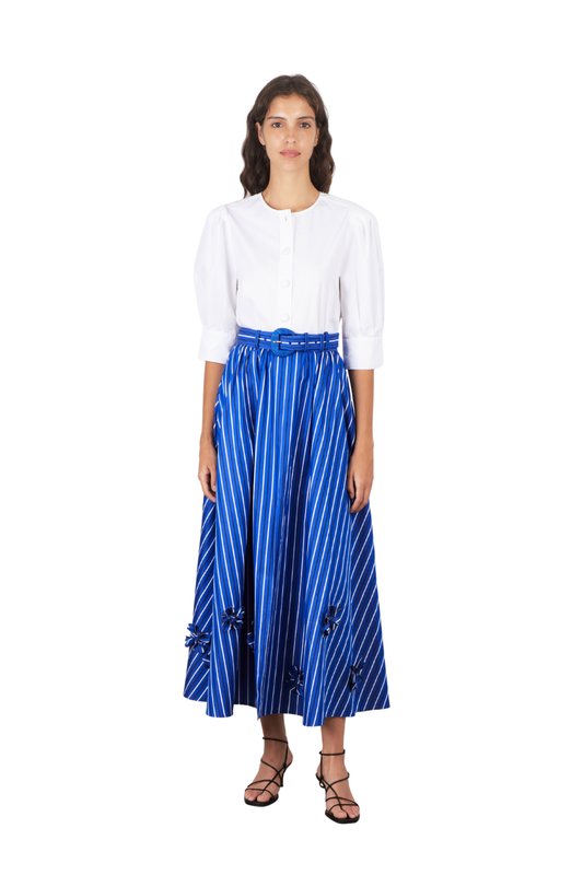 Judi Skirt in Azure Stripe