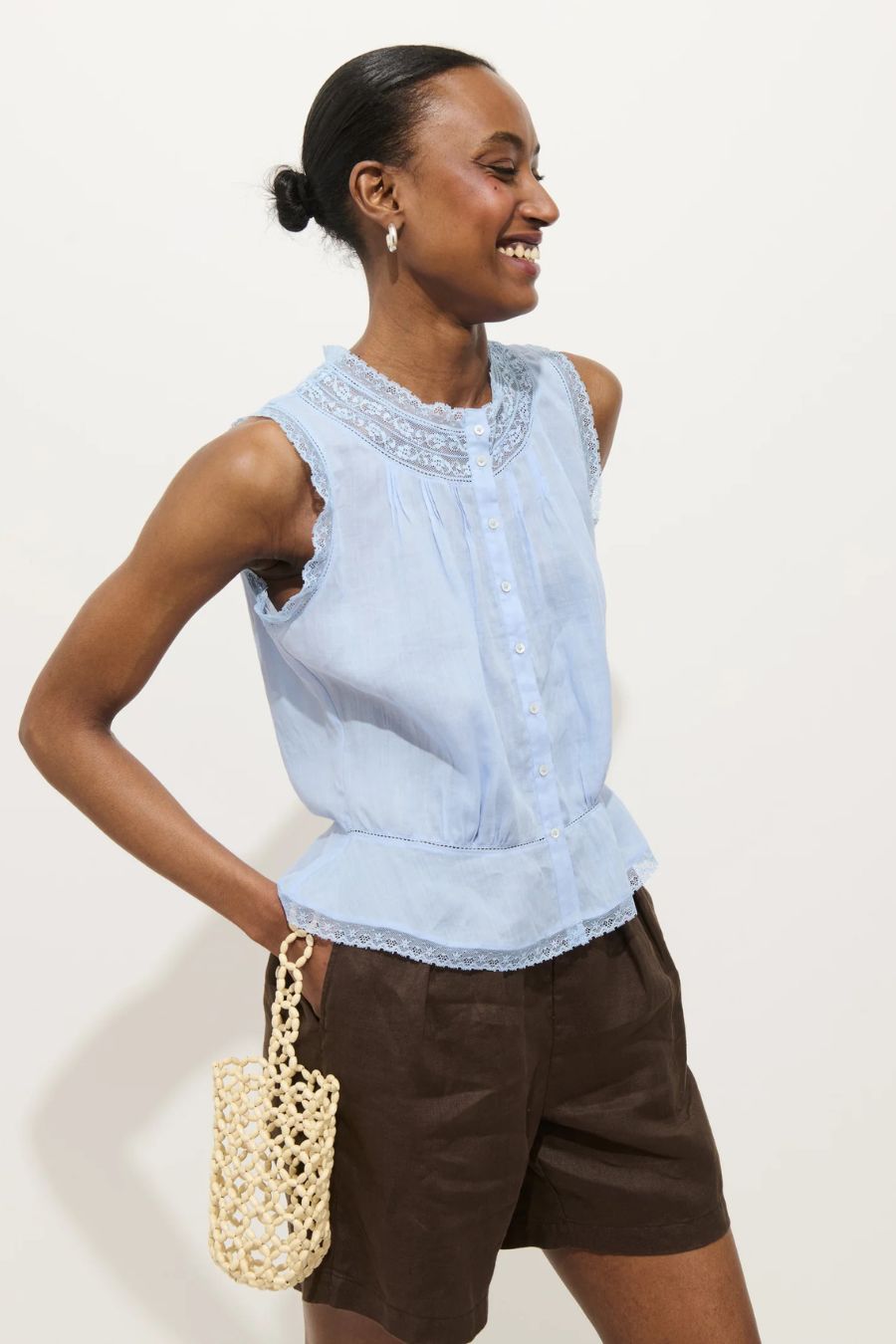 Collette Top in Ramie Hydrangea
