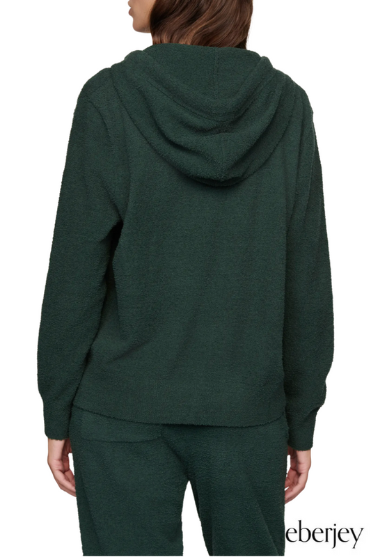 Relaxed Fit Recycled Bouclé Hoodie in Pine