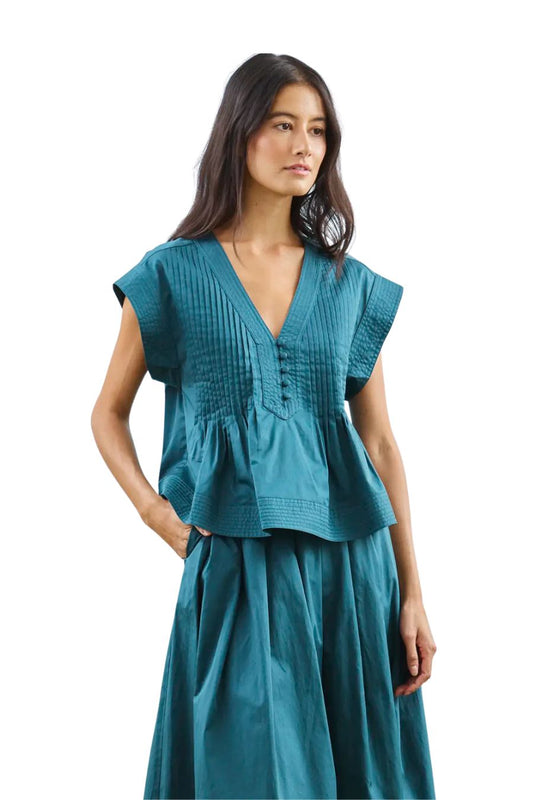 Lola Top in Petrol Green