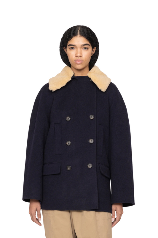 Astra Peacoat in Navy