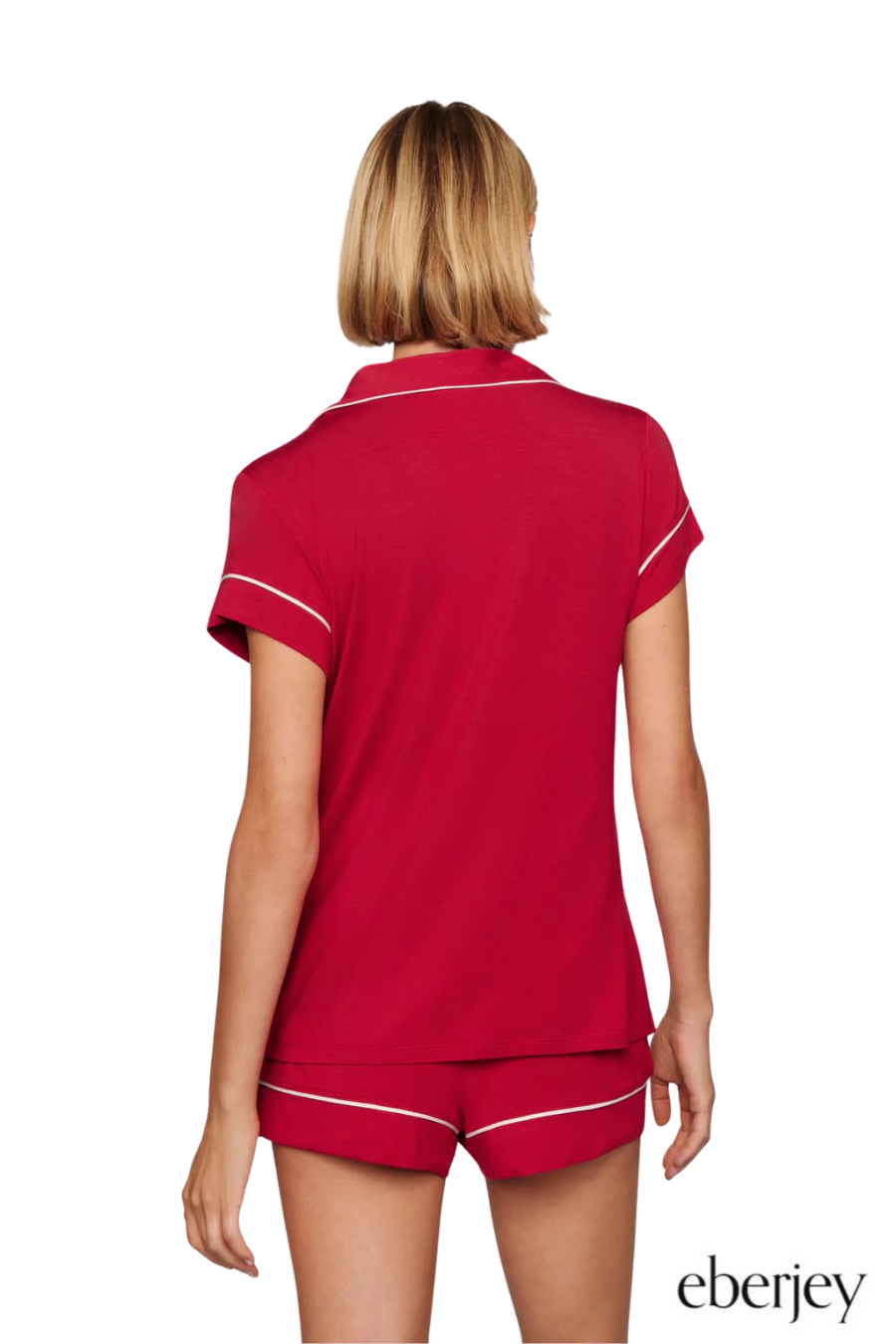 Gisele Shortie Short PJ Set in Holly Red/Ivory