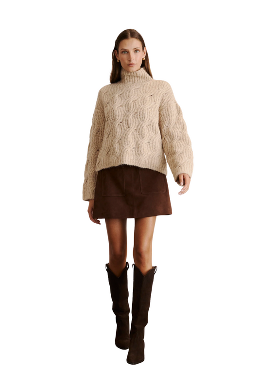 Opaline Knit Top in Heather Walnut