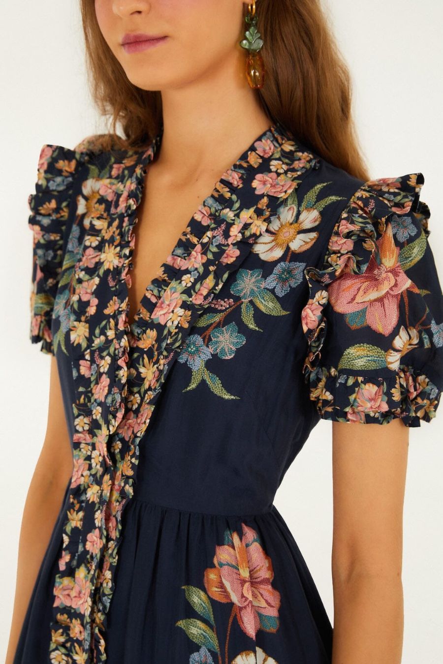 Maira Floral Maxi Dress in Dark Blue