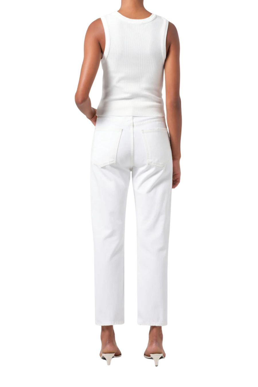 90's Pinch Waist Crop in Marshmallow