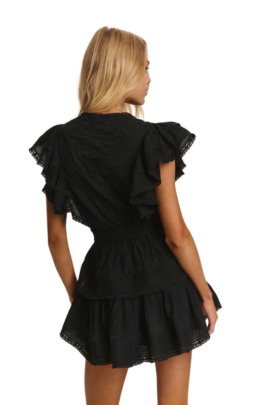 Gwen Heritage Mini Dress in Black