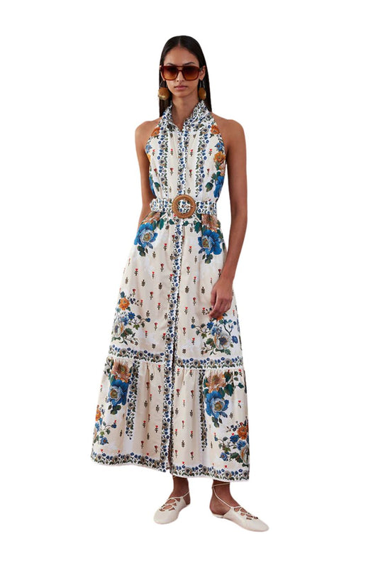 Biba Cotton Maxi Dress in Magical Blossom Cream