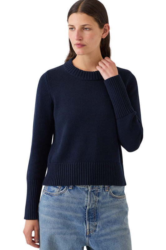 Micha Cotton Sweater in Navy