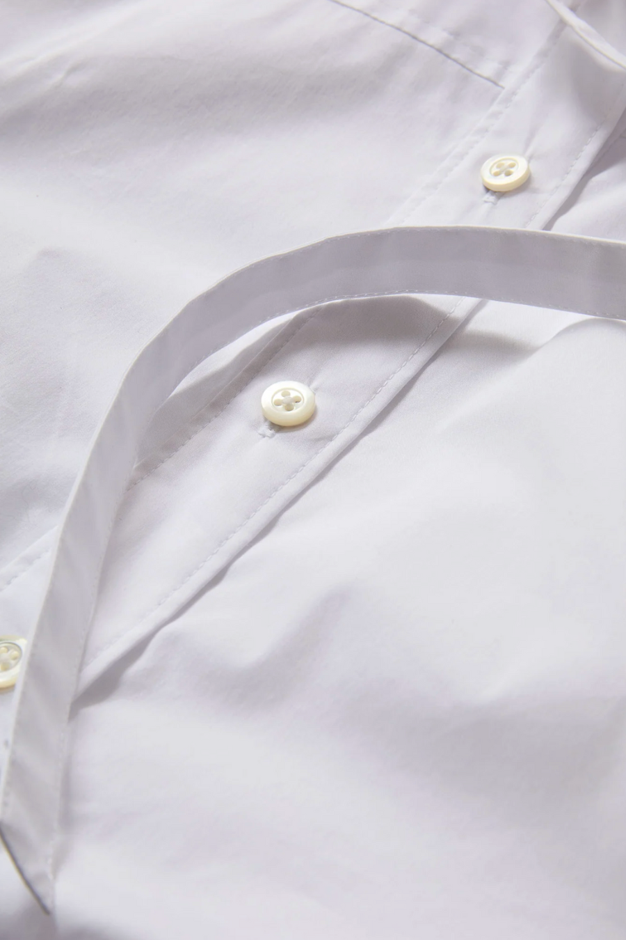 Joon Tie-Neck Button-Down Blouse in White