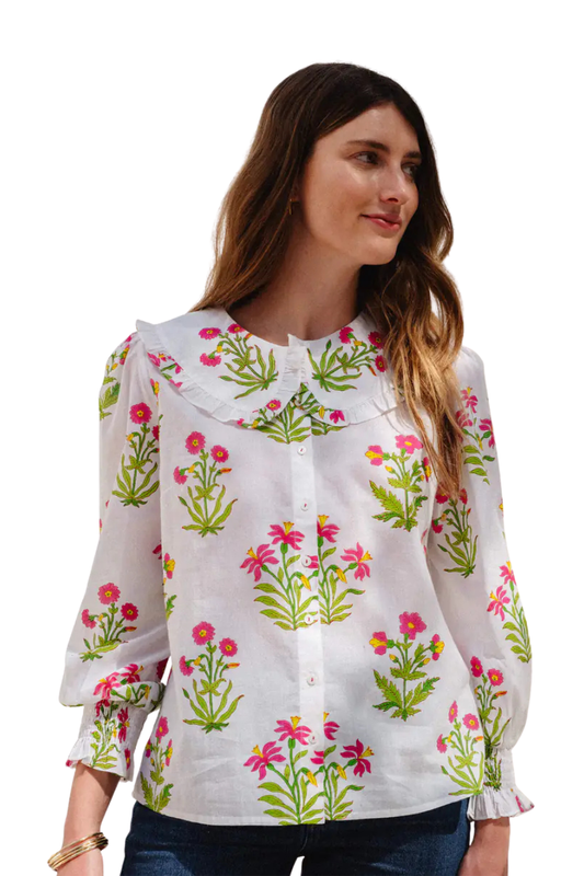 Electric Meadow Apple Blouse