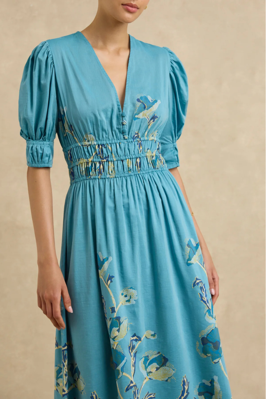Salena Dress in Hibiscus Bloom Blue