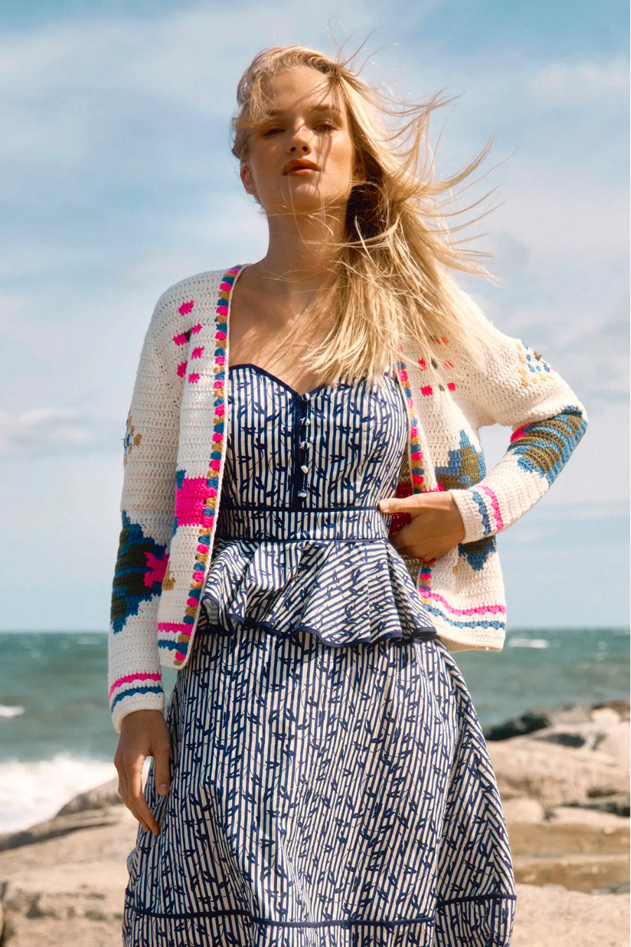 Callen Cardigan in Pink Multi