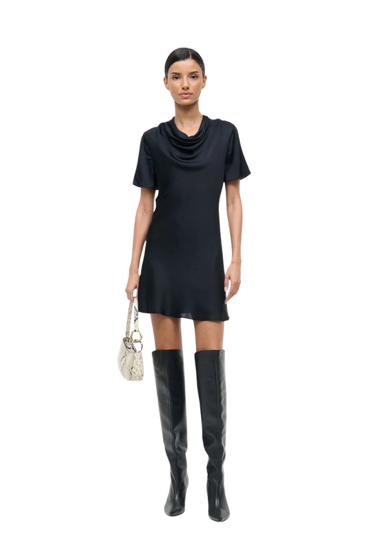 Iris Silk Dress in Black