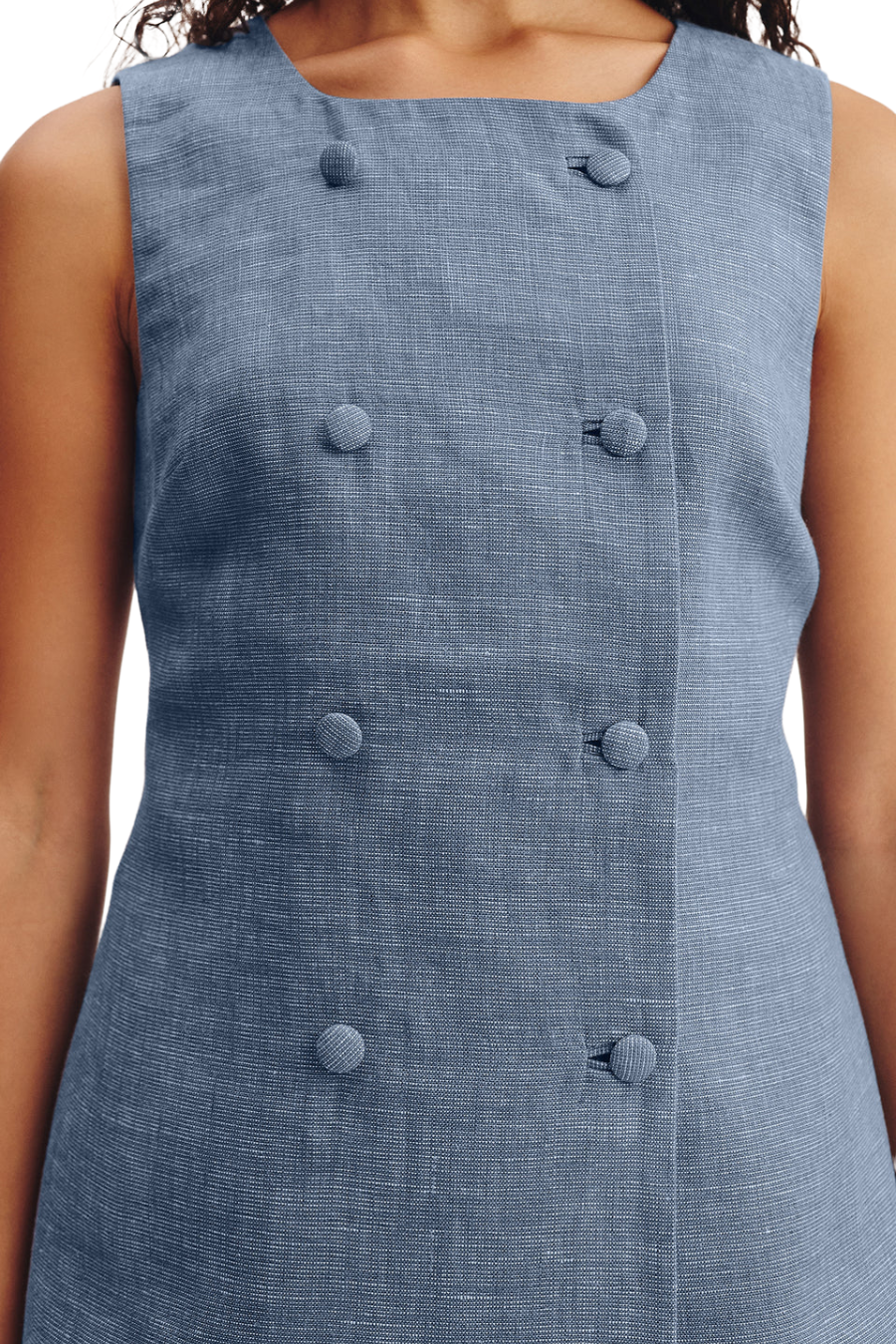 Thea Vest in Steel Blue