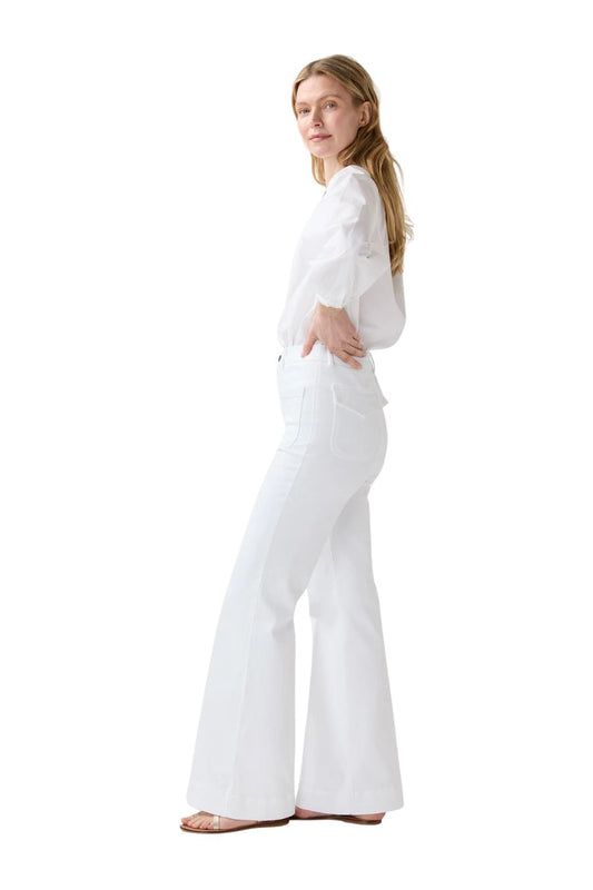 Camille Patch-Pocket Jean in White