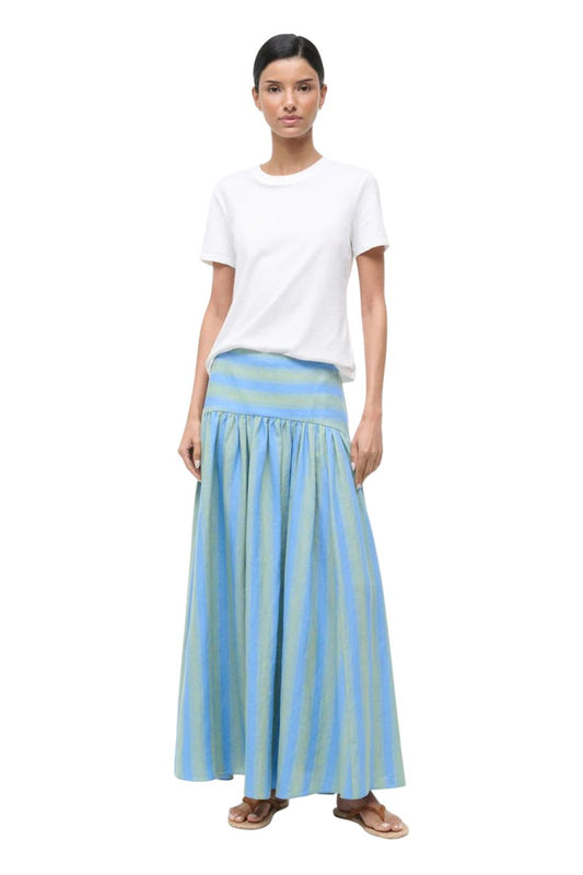 Procida Linen Skirt in Seaport Stripe
