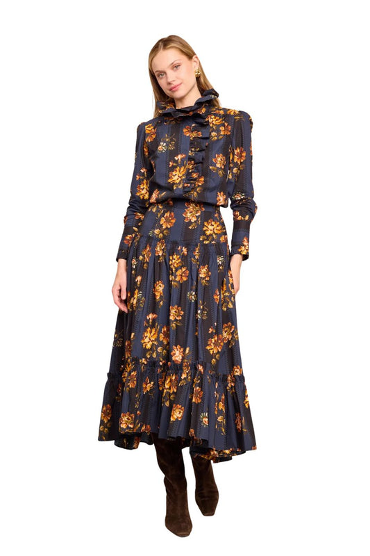 Tisbury Skirt in Amour Flora Navy