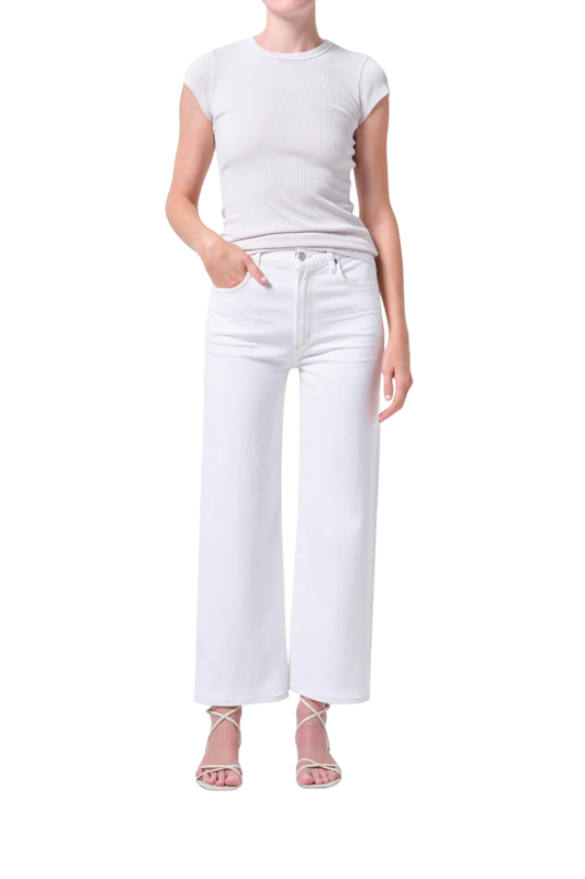 Harper Crop (Comfort Stretch) in White Wash
