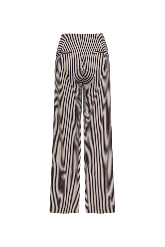 Zuri Striped Stretch-Cotton Wide-Leg Pants