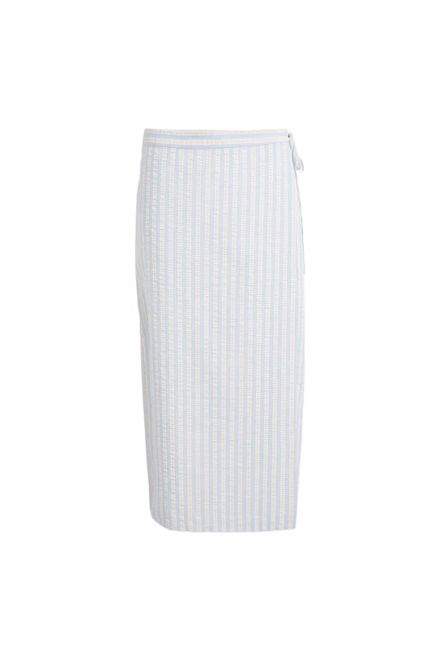 Monty Wrap Midi Skirt in Hydrangea Blue Stripe