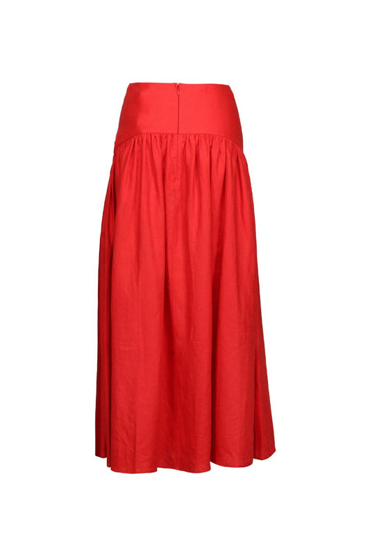 Procida Linen Skirt in Tomato