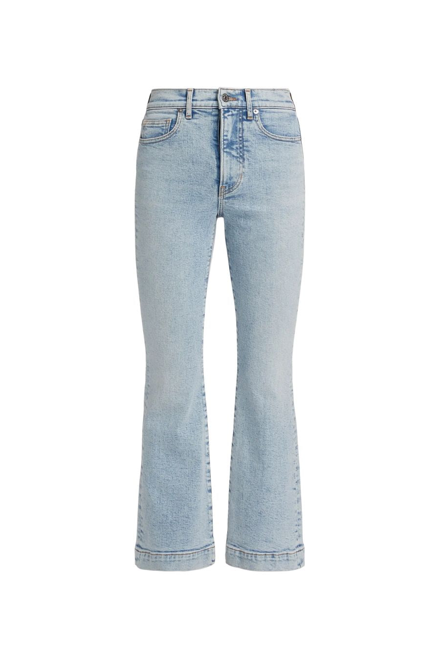 Carson High Rise Ankle Flare in Pale Stone