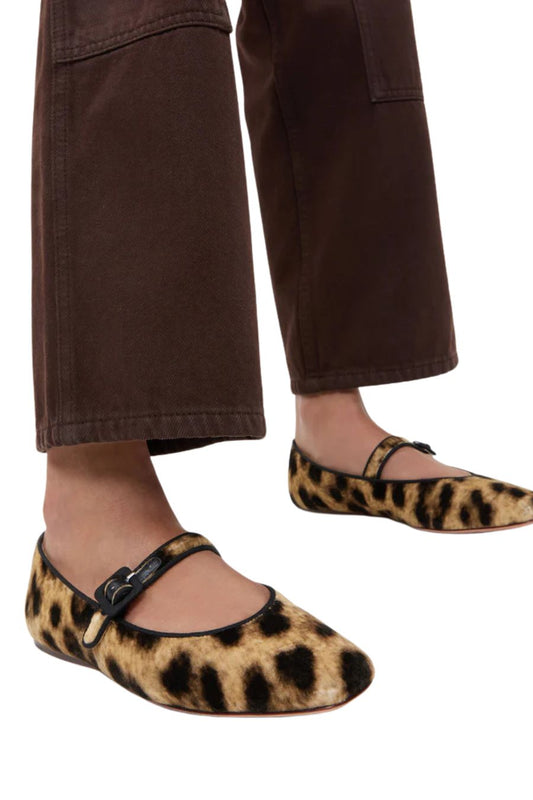 Ginger Leopard Velvet Mary Jane