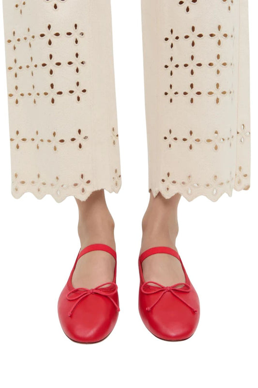 Leonie Red Leather Ballet Flat