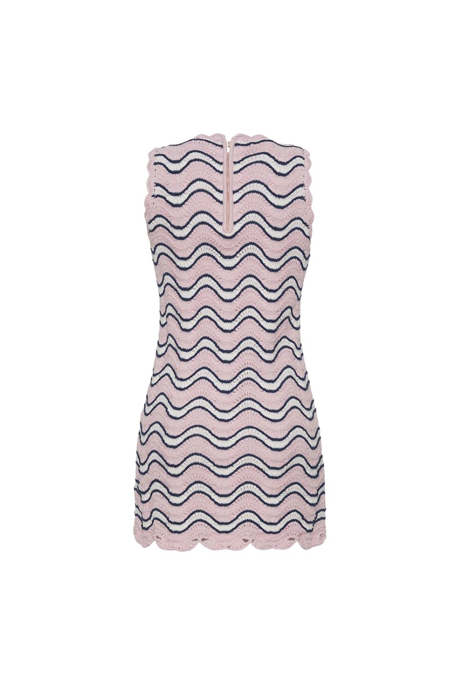 Suzi Mini Dress in Pink & Blue Wavy Stripe